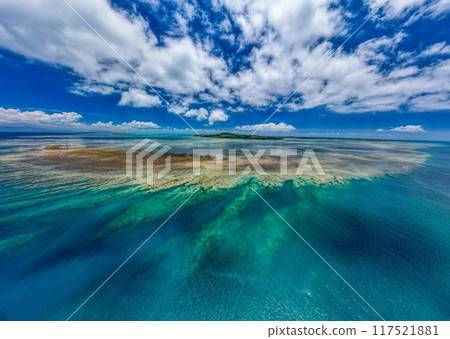 Yaeyama Islands, Yonara Channel, Iriomote Island, Kohama Island, aerial photography 117521881