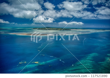Yaeyama Islands, Yonara Channel, Iriomote Island, Kohama Island, aerial photography 117521890