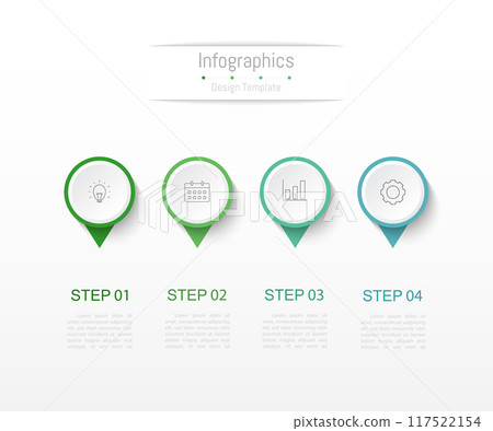 Infographic 4 options design elements for your business data. Vector Illustration. Infographic 4 options design elements for your business data. Vector Illustration. 117522154