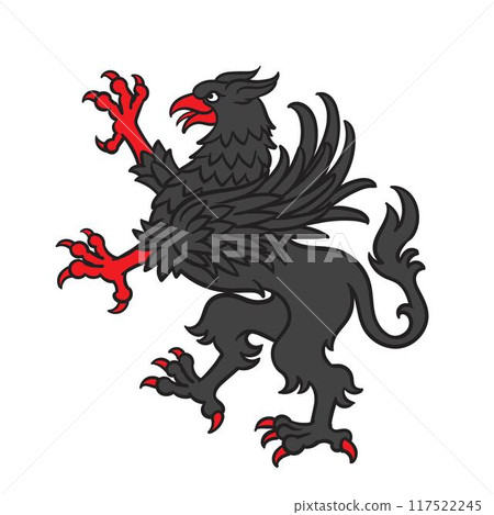 Black Standing Griffin For Heraldry Black Standing Griffin For Heraldry 117522245