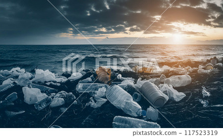 海洋塑膠污染、塑膠廢棄物造成的環境污染、生成人工智慧、人工智慧影像 海洋塑膠污染、塑膠廢棄物造成的環境污染、生成人工智慧、人工智慧影像 117523319