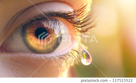 淚水從眼睛溢出,特寫,生成AI AI圖像 淚水從眼睛溢出,特寫,生成AI AI圖像 117523522