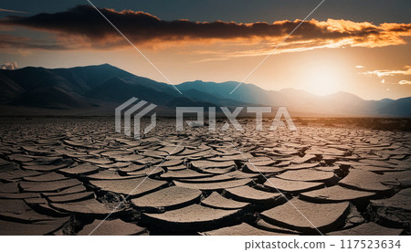 乾旱的地球、破裂的地球、生成人工智慧、人工智慧影像 乾旱的地球、破裂的地球、生成人工智慧、人工智慧影像 117523634