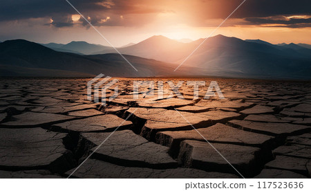 乾旱的地球、破裂的地球、生成人工智慧、人工智慧影像 117523636