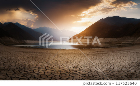 乾旱的地球、破裂的地球、生成人工智慧、人工智慧影像 117523640