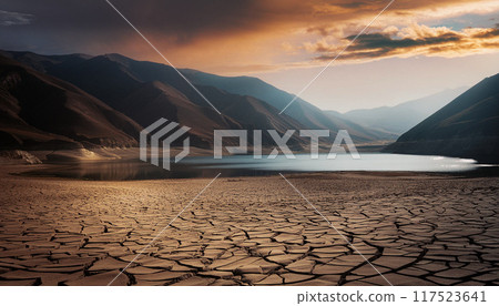乾旱的地球、破裂的地球、生成人工智慧、人工智慧影像 117523641