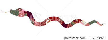 Snake New Year's card Chrysanthemum Icon Snake New Year's card Chrysanthemum Icon 117523923