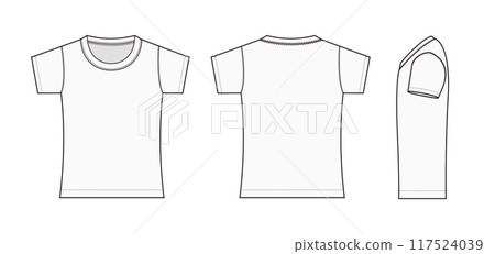 Women's short-sleeved T-shirt template illustration Women's short-sleeved T-shirt template illustration 117524039