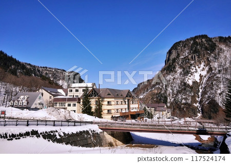 冬季的層雲峽Canyon Mall商店街（北海道上川町層雲峽） 117524174
