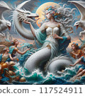 Mermaid and White Dragon 117524911