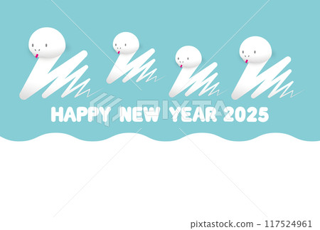 2025 年令與七年蛇年新年賀卡明信片家庭 117524961