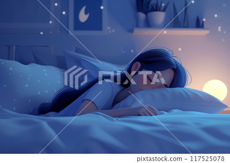 Woman suffering from sleep disorder 117525078