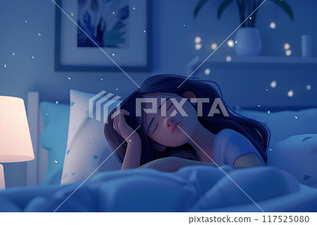 Woman suffering from sleep disorder 117525080