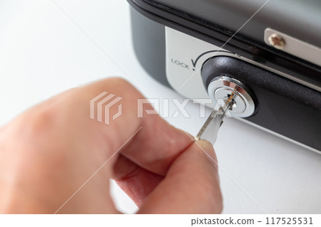 Insert the key into the keyhole 117525531