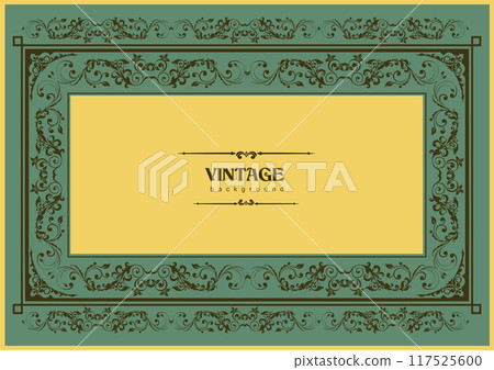 Gold ornament on dark background. Can be used as invitation card. Book cover. Vector illustration. Hand drawn illustration 117525600