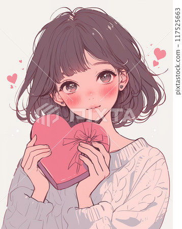 Girl confessing on Valentine's Day Girl confessing on Valentine's Day 117525663