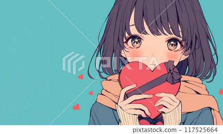 Girl confessing on Valentine's Day Girl confessing on Valentine's Day 117525664