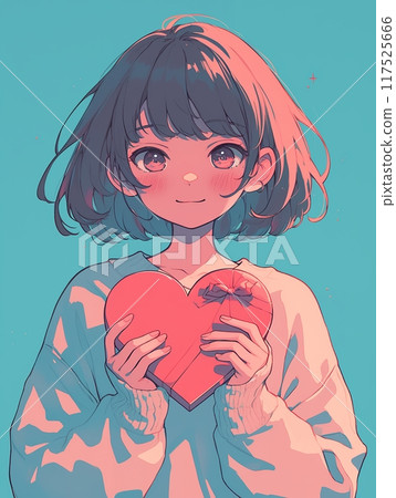 Girl confessing on Valentine's Day Girl confessing on Valentine's Day 117525666