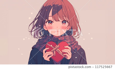 Girl confessing on Valentine's Day Girl confessing on Valentine's Day 117525667