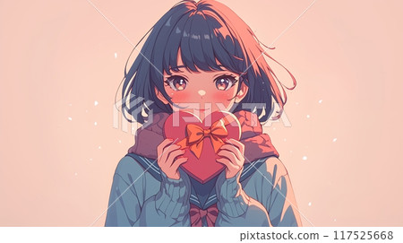 Girl confessing on Valentine's Day Girl confessing on Valentine's Day 117525668