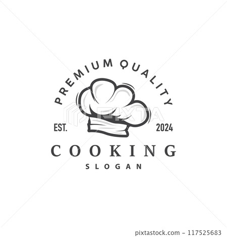 Chef Logo Design Cooking Inspiration And Chef Hat With Simple Lines For Restaurant Business Brands 117525683