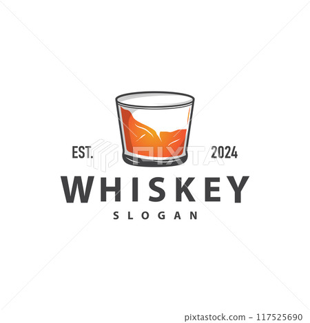 Whiskey Logo, Drink Label Design With Old Retro Vintage Ornament Illustration Premium Template Whiskey Logo, Drink Label Design With Old Retro Vintage Ornament Illustration Premium Template 117525690
