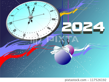 Abstract Christmas background. Colored Vector hand drawn illustration Abstract Christmas background. Colored Vector hand drawn illustration 117526192