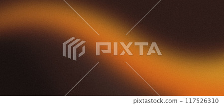 Abstract background with orange yellow gradient on dark background, grain, wave, grunge noise, website banner design, copy space 117526310