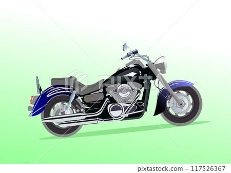 Colored 3d Vector hand drawn illustration of motorcycle Colored 3d Vector hand drawn illustration of motorcycle 117526367