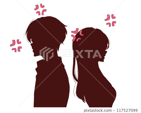 男人和女人背靠背，厭惡的標記 117527099
