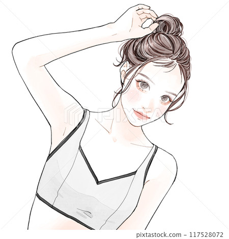 Woman wearing training wear Woman wearing training wear 117528072