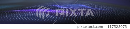 Wireframe 3d wave or mountain map Wireframe 3d wave or mountain map 117528073