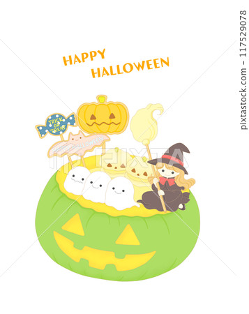 Cute Halloween illustrations: Pumpkin sweets Cute Halloween illustrations: Pumpkin sweets 117529078