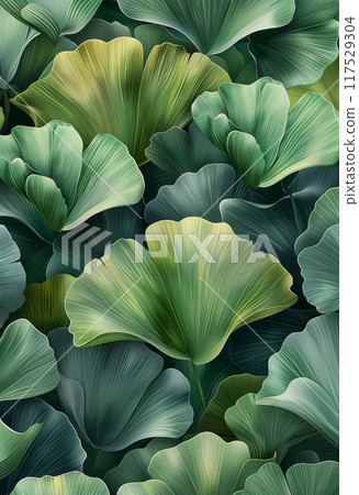 Ginkgo leaves seamless pattern 117529304