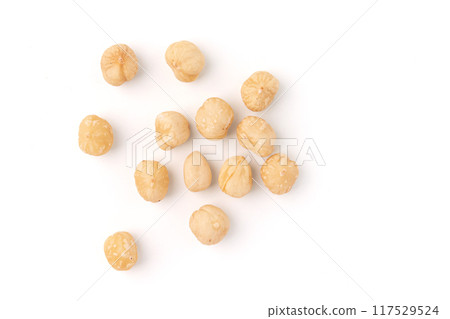 heap of hazelnuts isolated on white background heap of hazelnuts isolated on white background 117529524