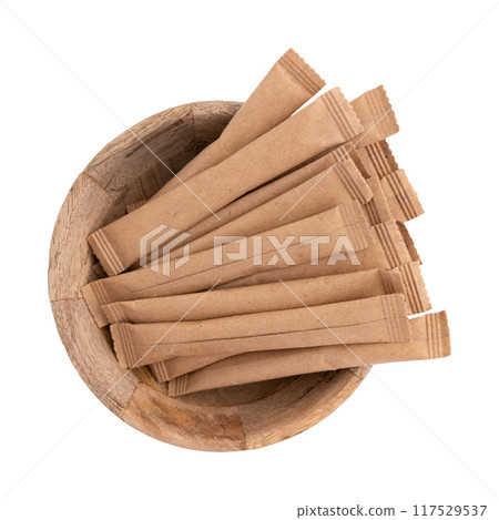 paper sugar sticks isolated on white background paper sugar sticks isolated on white background 117529537