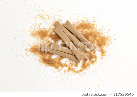 cane sugar isolated on white background 117529540