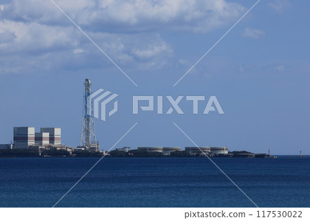 Kansai Electric Power's Gobo Power Station, seen across the sea. 117530022