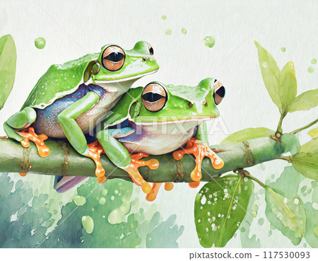 雨中的樹蛙，雨季，雨季，雨季，生成AI，AI影像 117530093