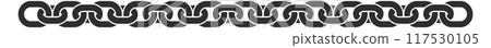 Chain pattern. Linked border element. Black ornament 117530105