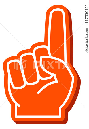 Pointing finger foam hand gesture color icon 117530121