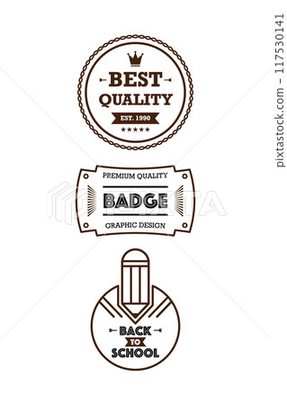 Line badge design set collection Line badge design set collection 117530141