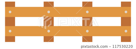 Wooden fence color icon. Farm rural barrier Wooden fence color icon. Farm rural barrier 117530220