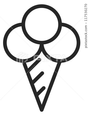 Ice cream cone line icon. Summer sweet 117530270