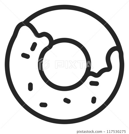 Donut line icon. Sweet food. Dessert symbol 117530275