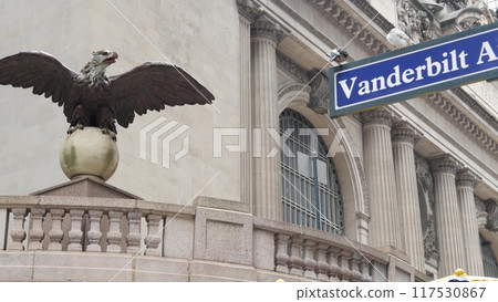 New York City Grand Central Terminal, Vanderbilt road sign, 42 street, Park Avenue, Pershing Square. New York City Grand Central Terminal, Vanderbilt road sign, 42 street, Park Avenue, Pershing Square. 117530867