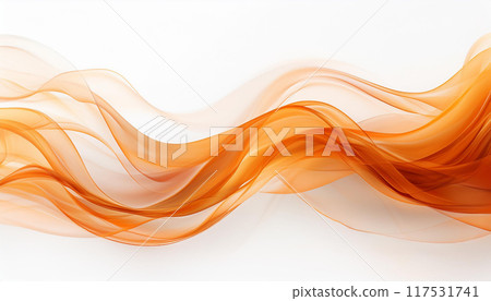 橘色流動的菸波，白色背景 117531741