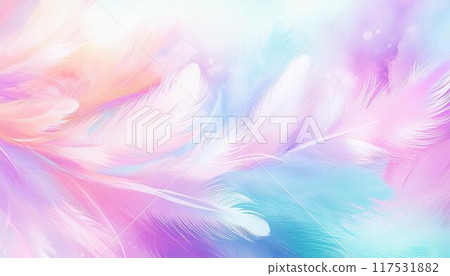 Fluffy feather background in pastel colors 117531882