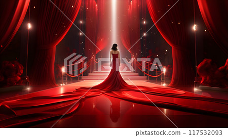 Red Carpet Festival Scene Vibrant AI Artwork 117532093
