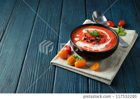 Tomato soup, concept of healthy food, healthy nutrition Tomato soup, concept of healthy food, healthy nutrition 117532280